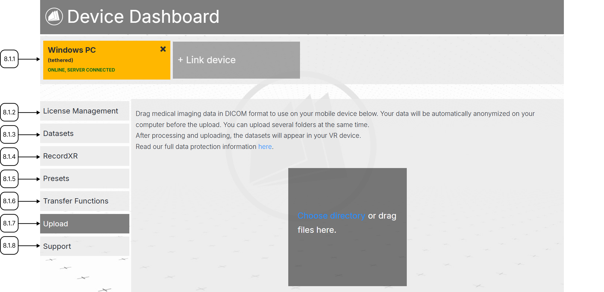 Device dashboard